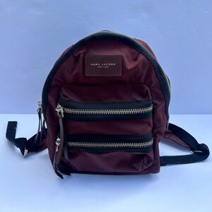 Marc Jacobs The Biker Nylon Medium Backpack in Maroon